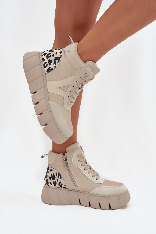 beige Boots model 217816 Step in style