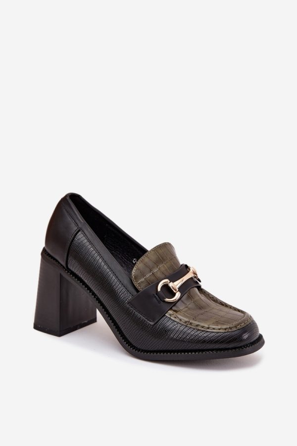 Green Heeled Low Shoes in Women`s Ankle Boots & Booties with Fabric, Footbed, Upper Height and Heel Height