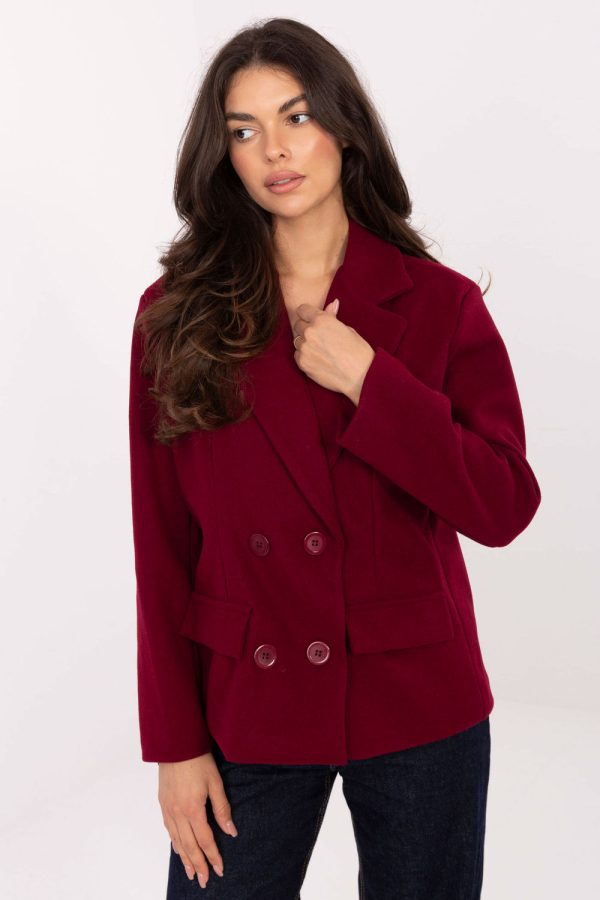 Red Coat in Women`s Coats, Jackets with Polyester