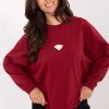 Red Sweatshirt in Sweatshirts For Women with Cotton and Spandex