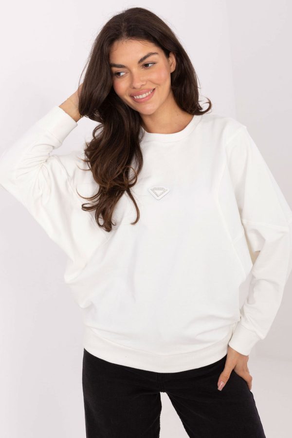 Beige Sweatshirt in Sweatshirts For Women with Cotton and Spandex