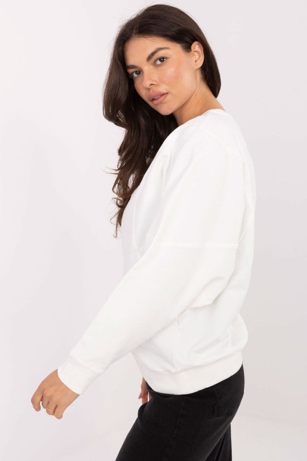 Beige Sweatshirt in Sweatshirts For Women with Cotton and Spandex