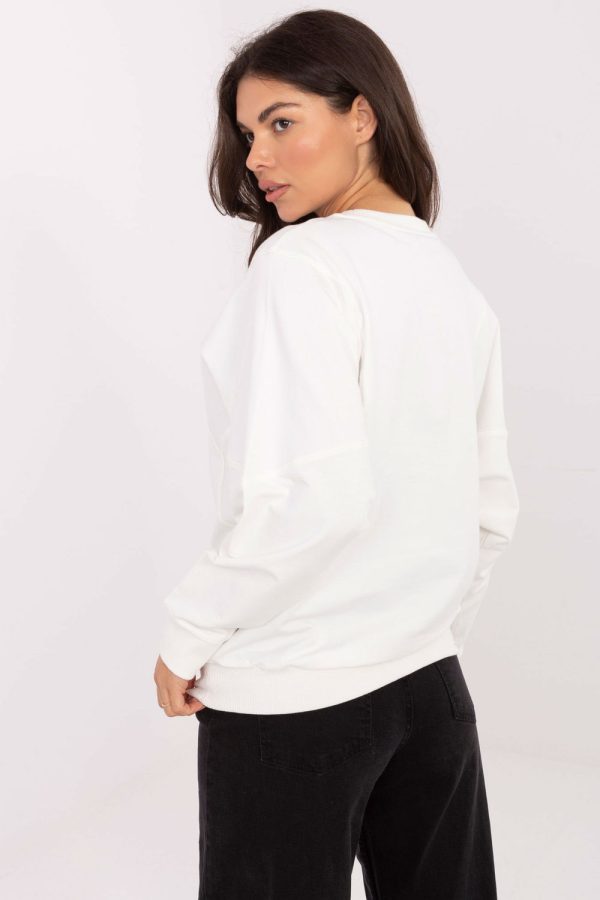 Beige Sweatshirt in Sweatshirts For Women with Cotton and Spandex