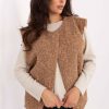 1092853 Brown Gilet in Women`s Coats, Jackets with Polyester