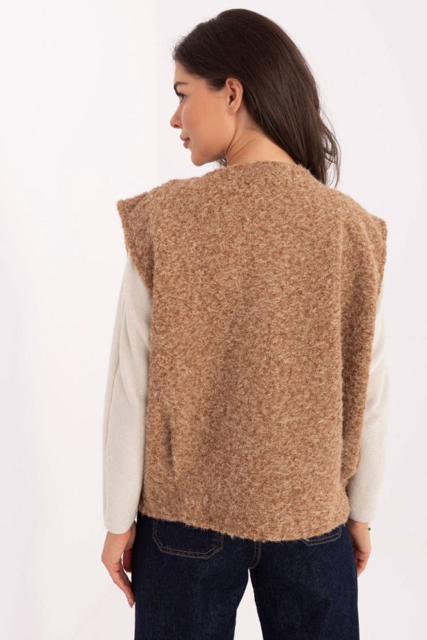 Brown Gilet in Women`s Coats, Jackets with Polyester