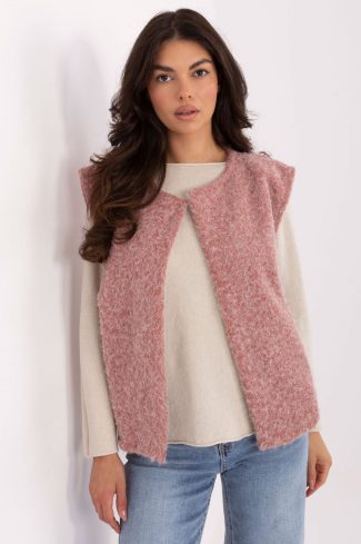 Pink Gilet in Women`s Coats, Jackets with Polyester
