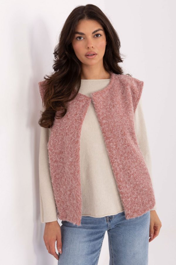 Pink Gilet in Women`s Coats, Jackets with Polyester