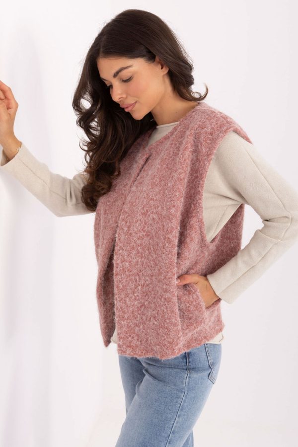 Pink Gilet in Women`s Coats, Jackets with Polyester
