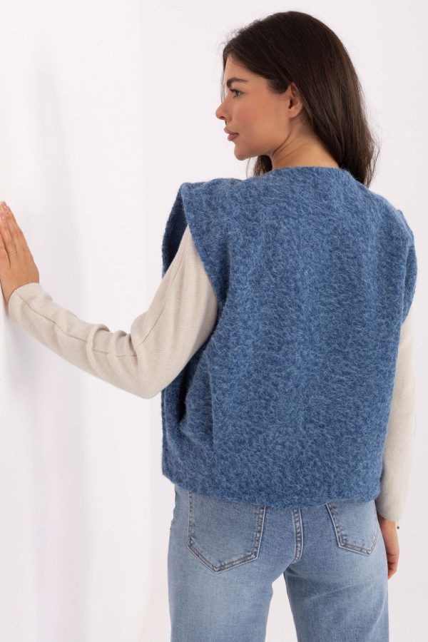 Blue Gilet in Women`s Coats, Jackets with Polyester