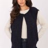 Navy Blue Gilet in Women`s Coats, Jackets with Polyester