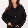 Black Long Sleeve Shirt in Shirts For Women with Cotton and Spandex
