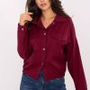 Red Long Sleeve Shirt in Shirts For Women with Cotton and Spandex