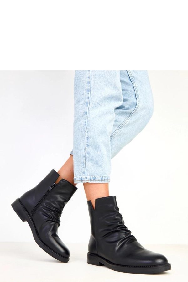 Black Boots in Women`s Ankle Boots & Booties with Fabric, Footbed, Upper Height and Heel Height