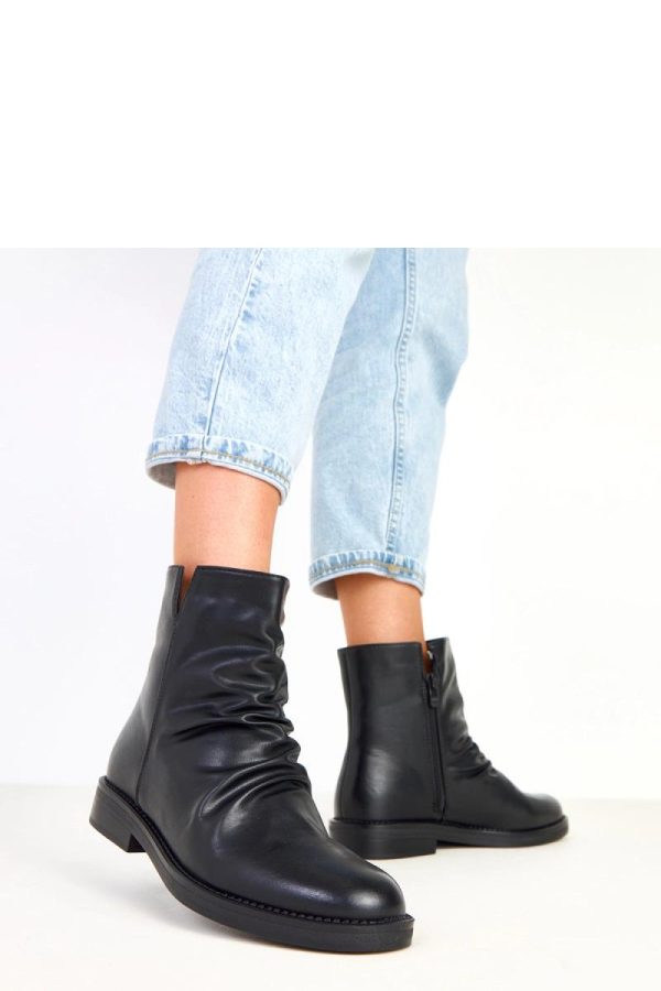 Black Boots in Women`s Ankle Boots & Booties with Fabric, Footbed, Upper Height and Heel Height