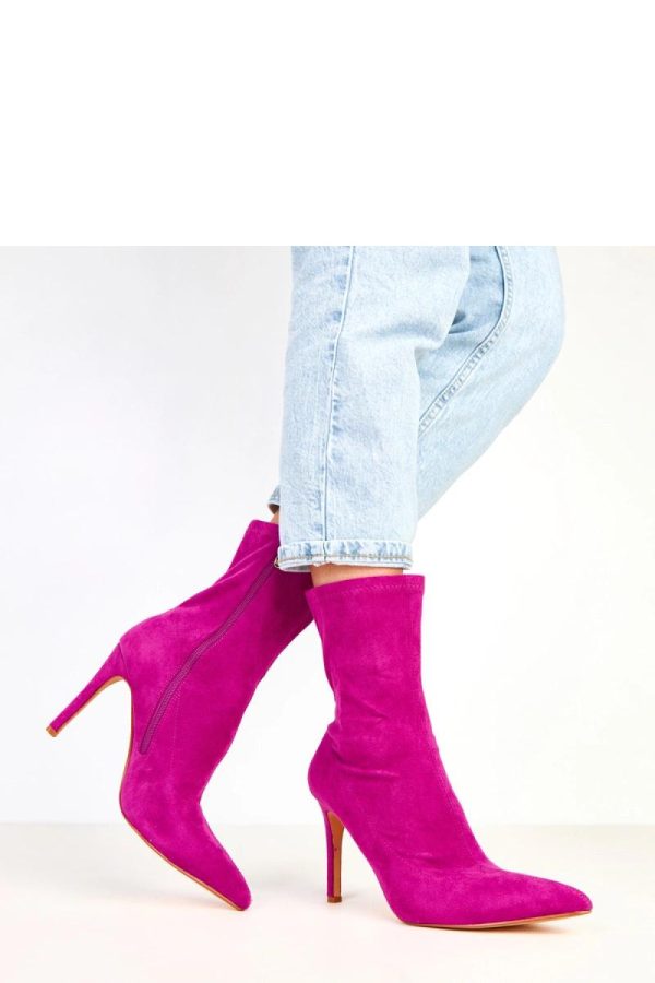 Violet Heel Boots....Fabric, Footbed, Upper Height and Heel Height