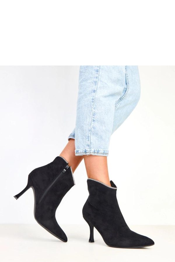Black Heel Boots..Fabric, Footbed, Upper Height and Heel Height