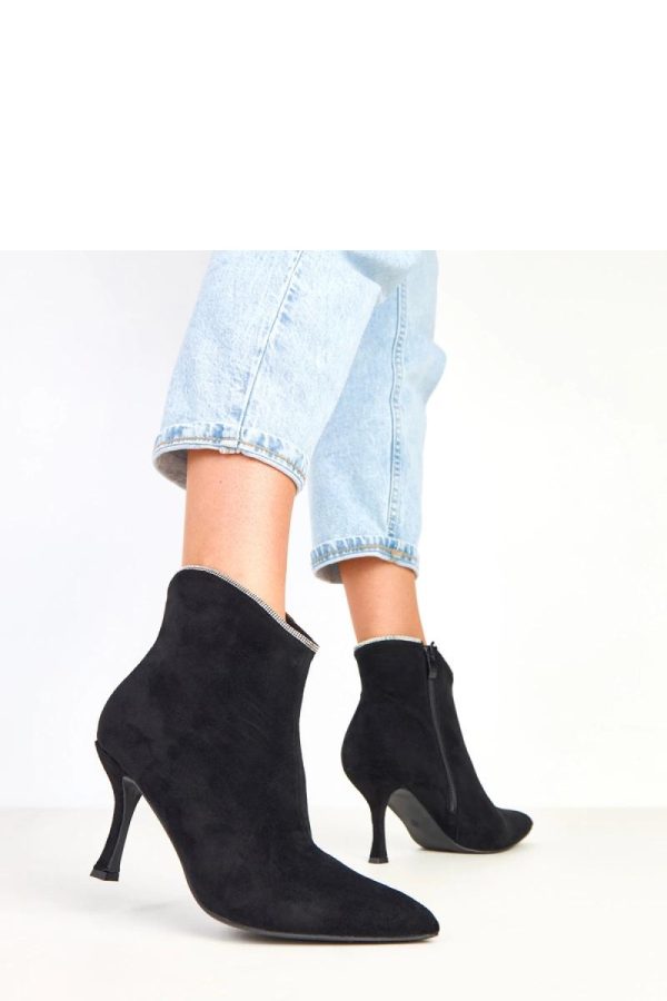 Black Heel Boots..Fabric, Footbed, Upper Height and Heel Height