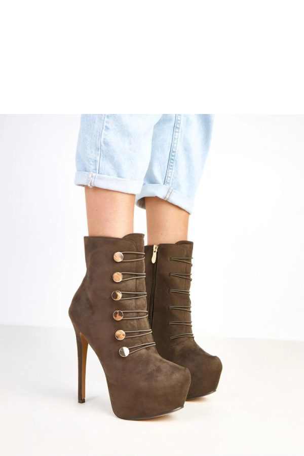Green Heel Boots...Fabric, Footbed, Upper Height, Heel Height and Platform Height
