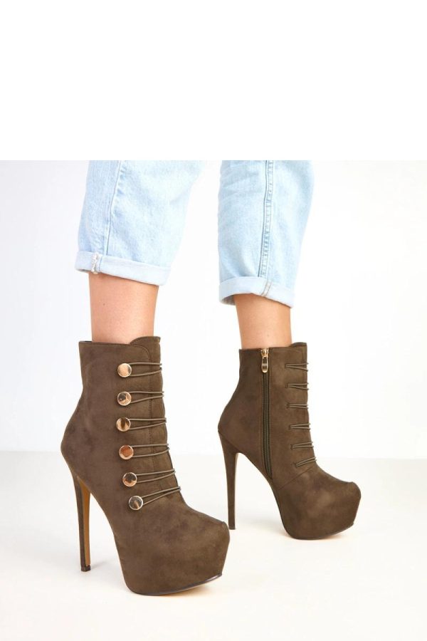 Green Heel Boots...Fabric, Footbed, Upper Height, Heel Height and Platform Height