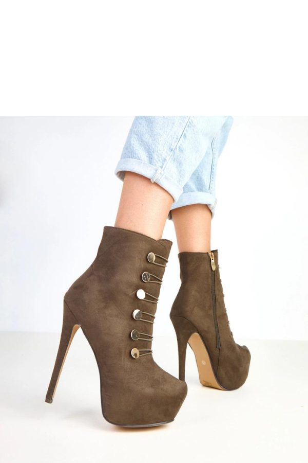 Green Heel Boots...Fabric, Footbed, Upper Height, Heel Height and Platform Height
