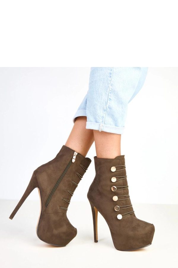 Green Heel Boots...Fabric, Footbed, Upper Height, Heel Height and Platform Height