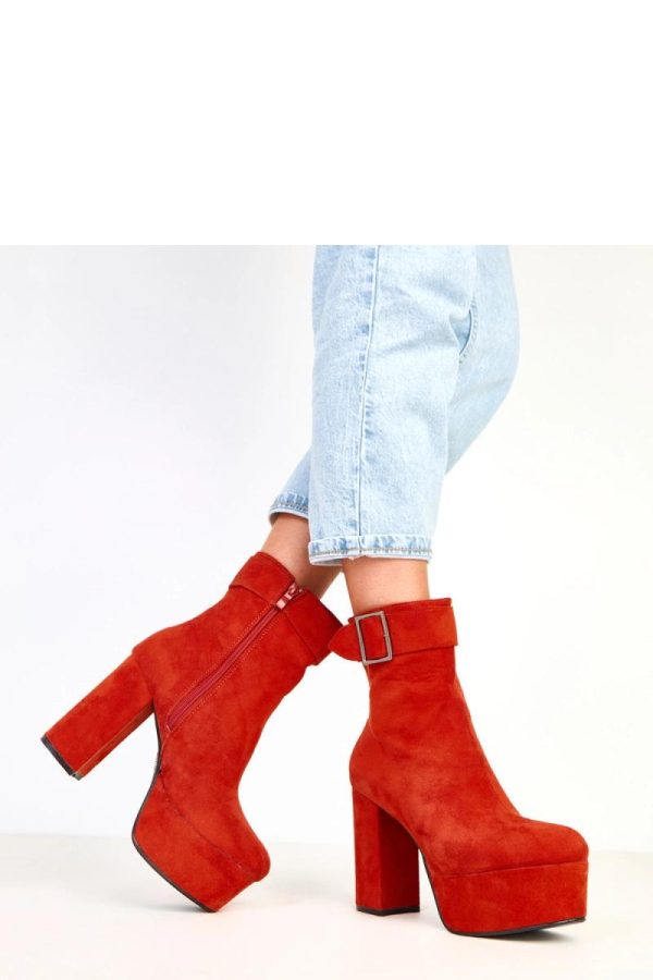 Orange Heel Boots...Fabric, Footbed, Upper Height, Heel Height and Platform Height