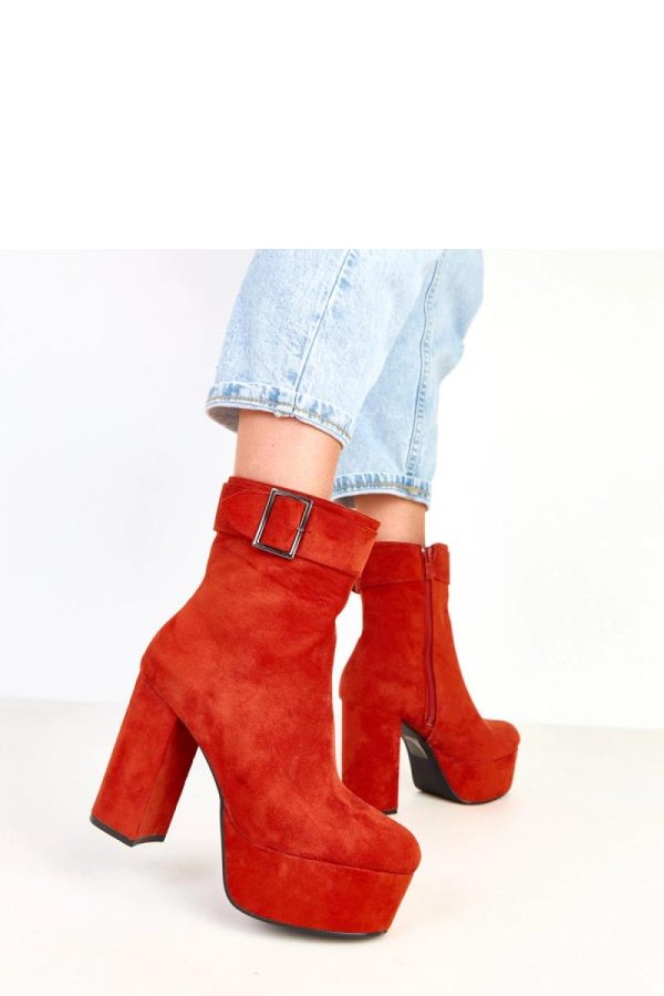 Orange Heel Boots...Fabric, Footbed, Upper Height, Heel Height and Platform Height