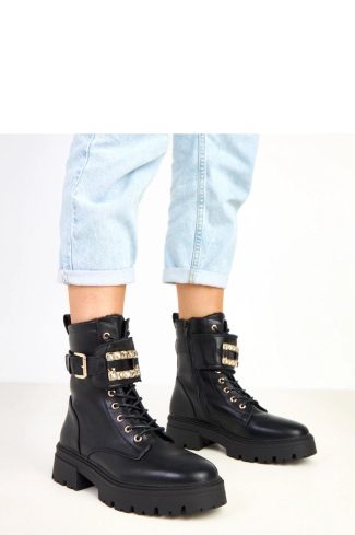 Black Bootie..Fabric, Footbed, Upper Height and Platform Height