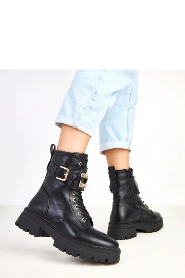 Black Bootie..Fabric, Footbed, Upper Height and Platform Height