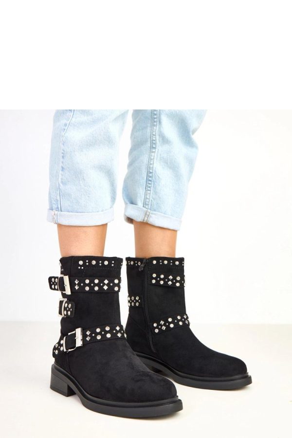 Black Boots..Fabric, Footbed, Upper Height and Heel Height