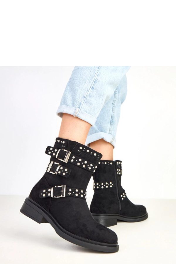 Black Boots..Fabric, Footbed, Upper Height and Heel Height