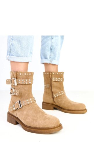 Brown Boots.Fabric, Footbed, Upper Height and Heel Height