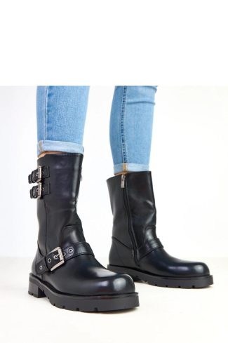 Black Boots..Fabric, Footbed, Upper Height and Heel Height