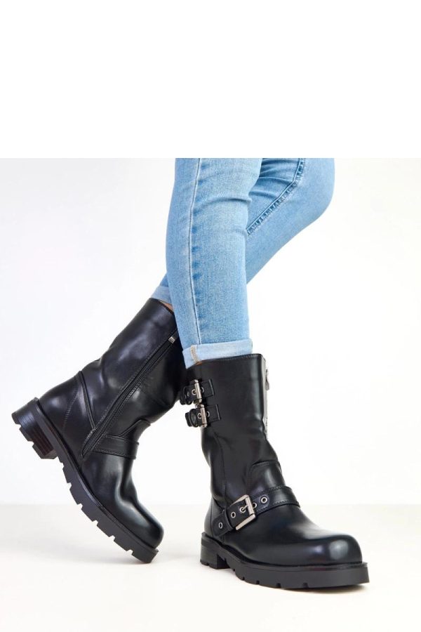 Black Boots..Fabric, Footbed, Upper Height and Heel Height