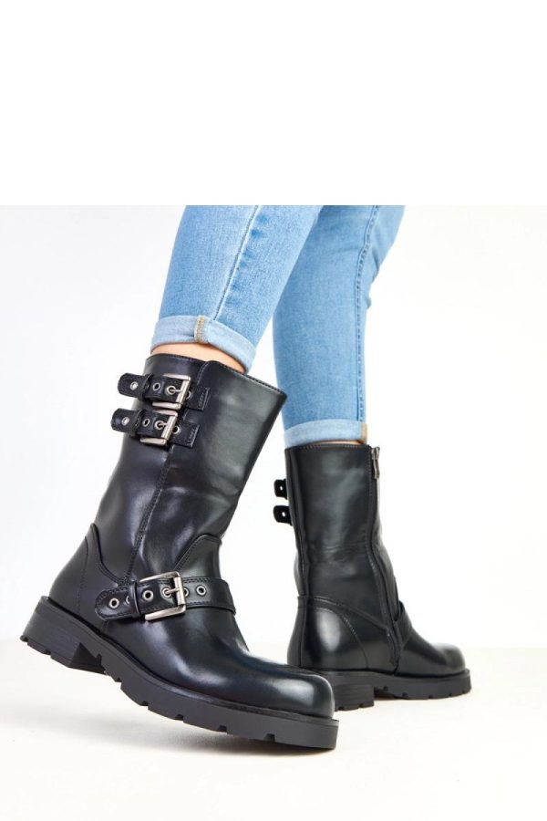 Black Boots..Fabric, Footbed, Upper Height and Heel Height