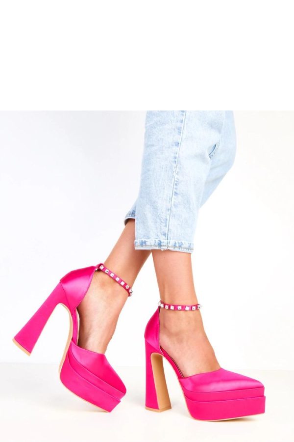 Pink Heel Pumps...Fabric, Footbed, Heel Height and Platform Height