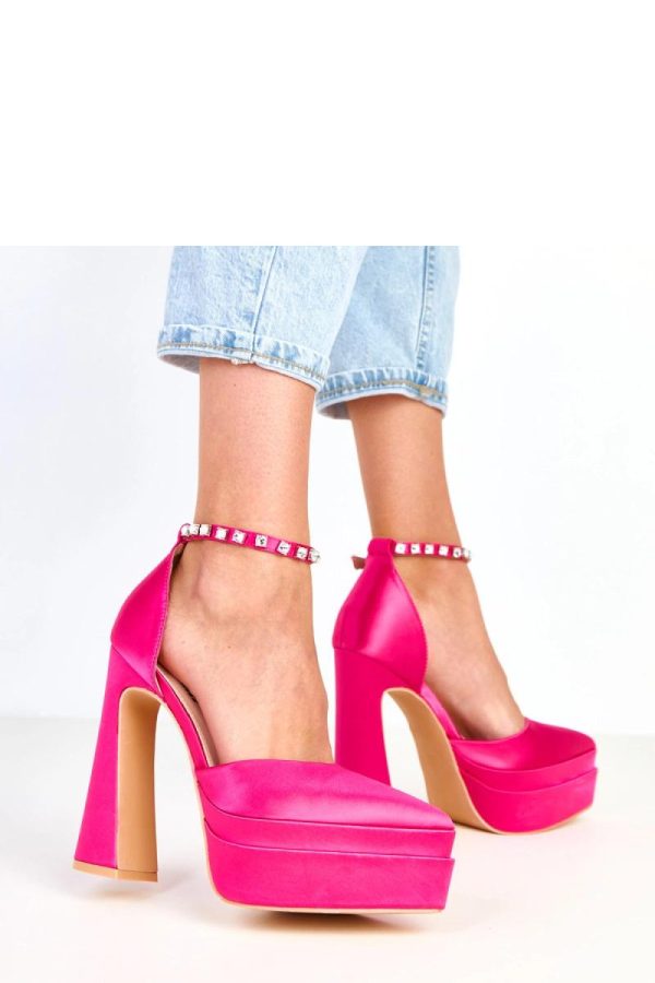 Pink Heel Pumps...Fabric, Footbed, Heel Height and Platform Height