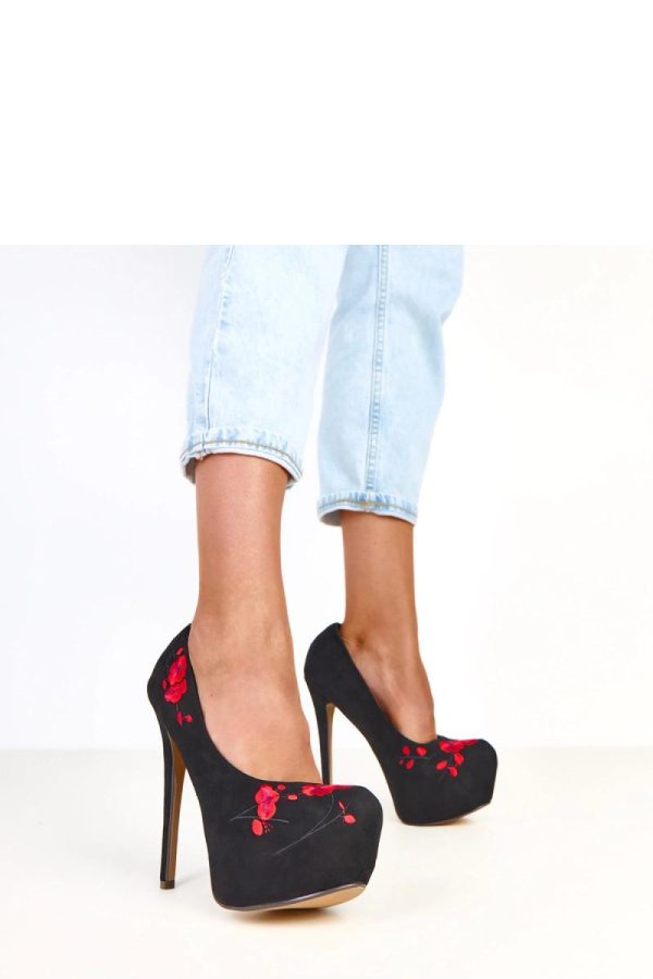 Black High Heels in High Heels with Fabric, Footbed, Heel Height and Platform Height