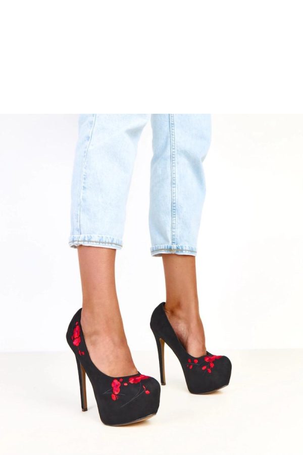 Black High Heels in High Heels with Fabric, Footbed, Heel Height and Platform Height