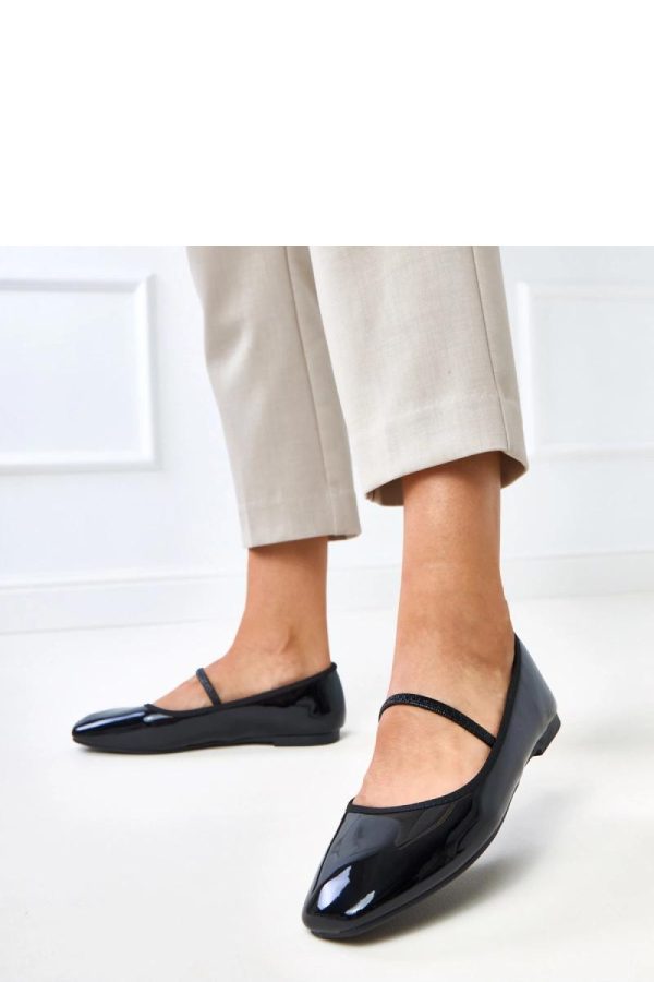 Black Ballet Flats..Fabric and Footbed