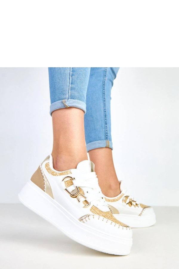 Beige Sport Shoes...Fabric, Footbed and Platform Height