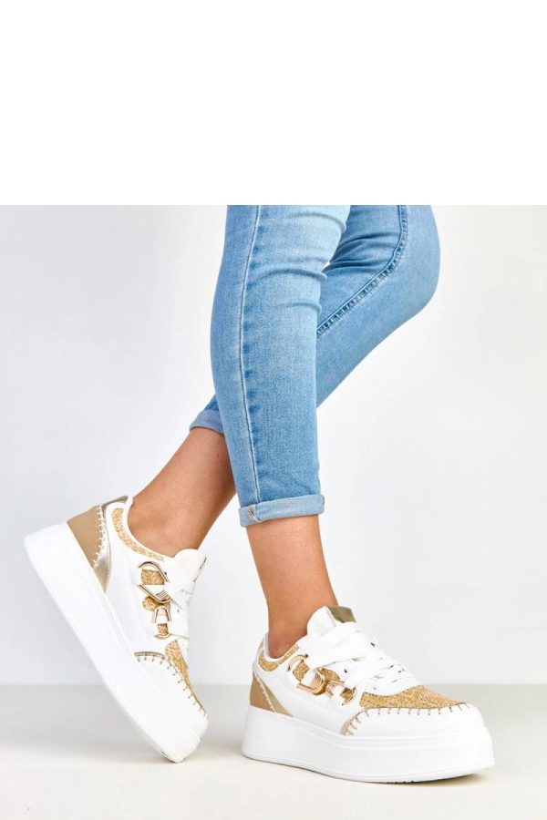 Beige Sport Shoes...Fabric, Footbed and Platform Height