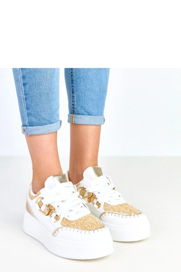 Beige Sport Shoes...Fabric, Footbed and Platform Height