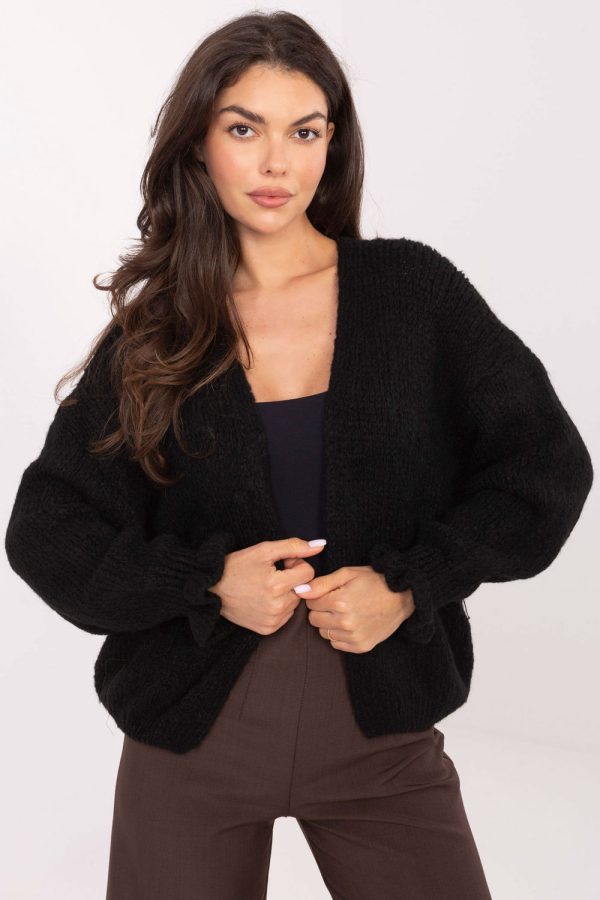 Black Cardigan in Cardigans For Women, Ponchos with Acrylic, Polyamide, Viscose and Wool