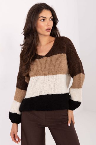 Brown Jumper in Sweaters, Pullovers, Jumpers, Turtlenecks, Boleros, Shrugs with Acrylic, Polyamide, Viscose and Wool