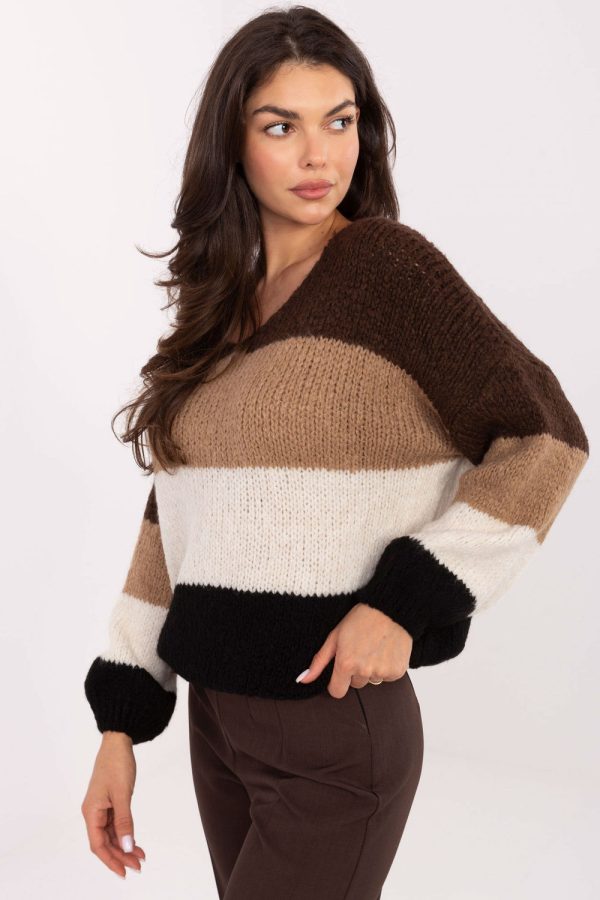 Brown Jumper in Sweaters, Pullovers, Jumpers, Turtlenecks, Boleros, Shrugs with Acrylic, Polyamide, Viscose and Wool