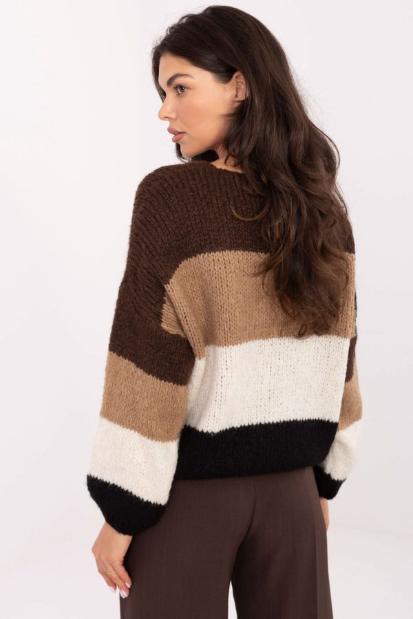 Brown Jumper in Sweaters, Pullovers, Jumpers, Turtlenecks, Boleros, Shrugs with Acrylic, Polyamide, Viscose and Wool