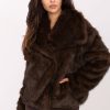 Brown Jacket in Women`s Coats, Jackets with Polyester and Viscose