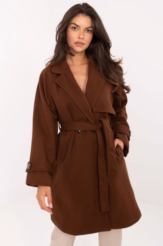 Brown Coat in Women`s Coats, Jackets with Polyester