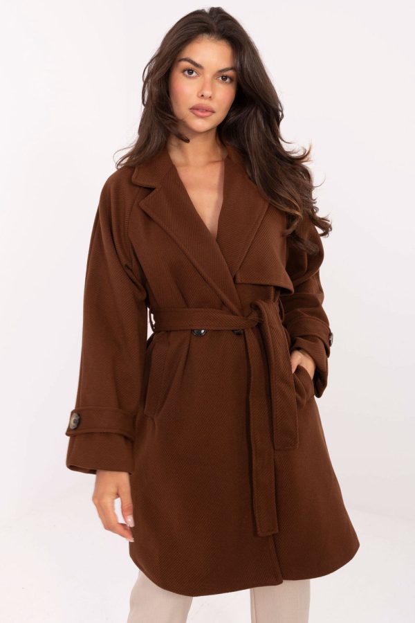 Brown Coat in Women`s Coats, Jackets with Polyester